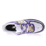 Nike Air Force 1 White Black Gold Purple