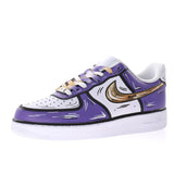 Nike Air Force 1 White Black Gold Purple