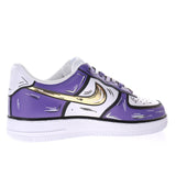 Nike Air Force 1 White Black Gold Purple